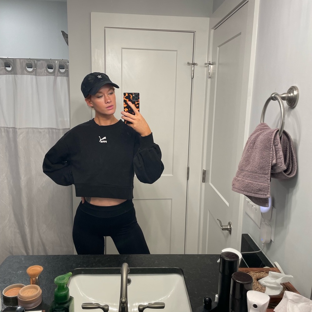 EUC Puma Black Crop Sweatshirt - Picture 6 of 11
